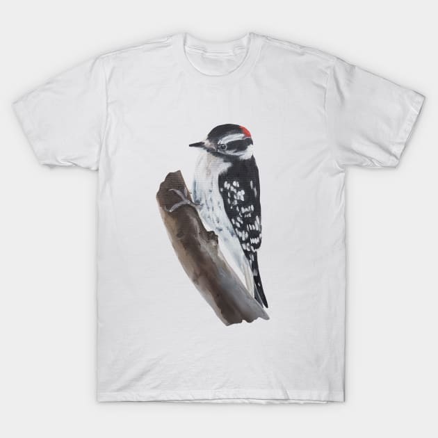 Downy Woodpecker painting (no background) T-Shirt by EmilyBickell